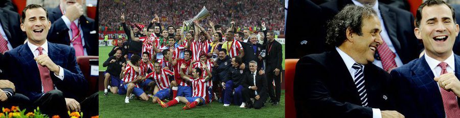 El Atlético de Madrid se proclama campeón de la UEFA Europa League 2012 con el Príncipe Felipe como testigo