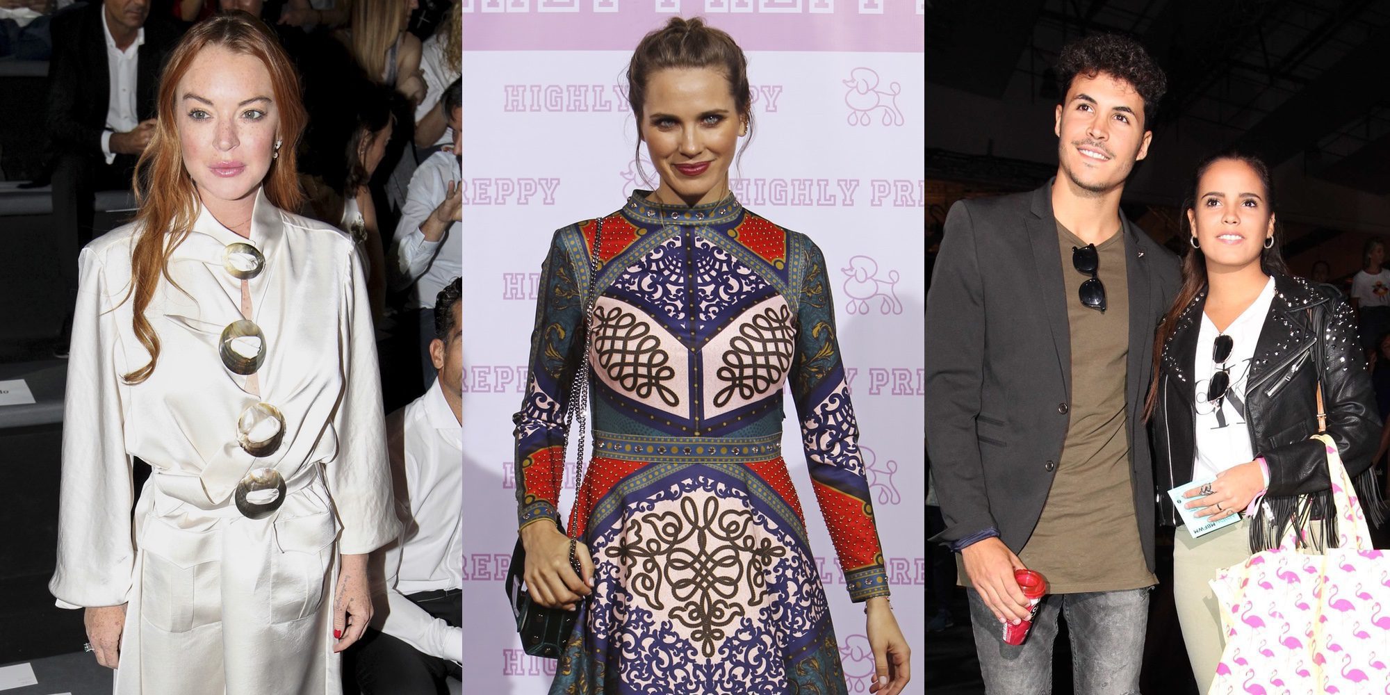 Gloria Camila y Kiko, Lindsay Lohan... Los famosos no pierden detalle en la Madrid Fashion Week