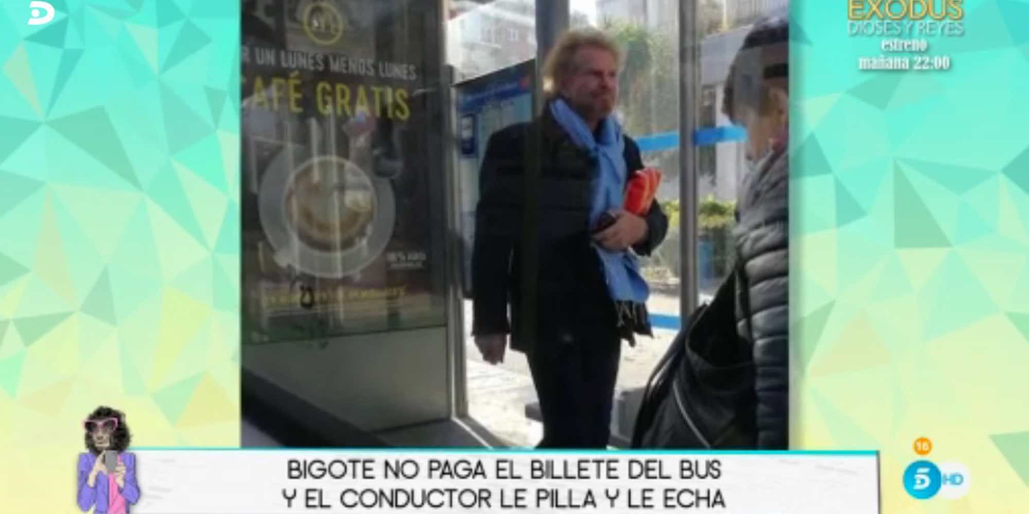 Bigote Arrocet, pillado haciendo un 'simpa' al tratar de viajar gratis en un autobús de Madrid