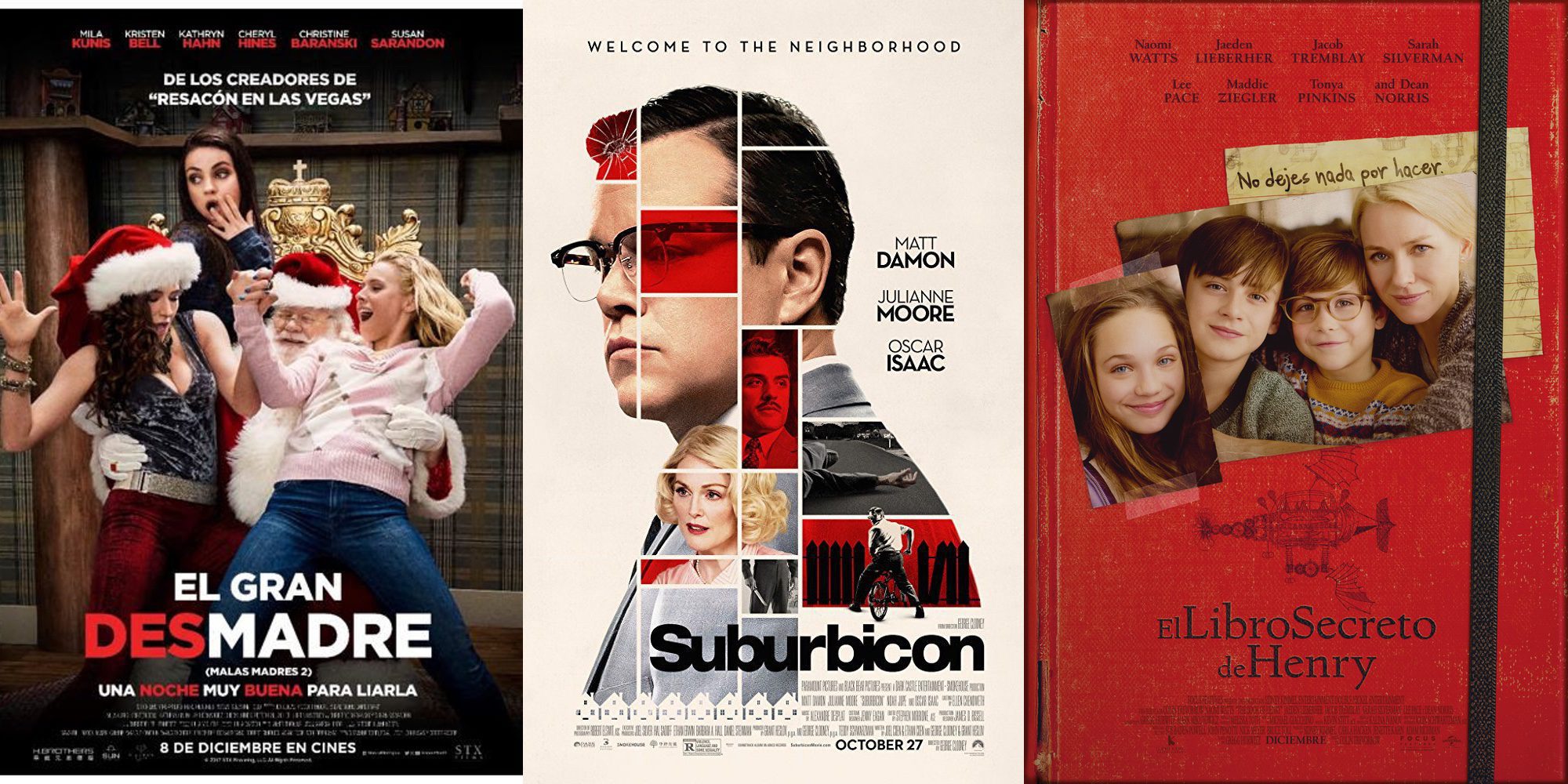 'Suburbicon', 'El gran desmadre' y 'El libro secreto de Henry' protagonizan los estrenos de esta semana