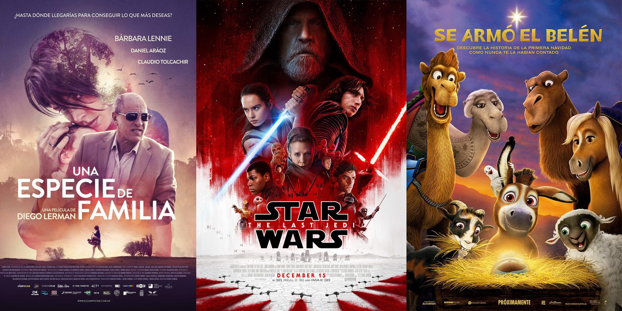 'Star Wars: Los últimos Jedi', 'Se armó el Belén' y 'Una especie de familia' protagonizan lo nuevo del cine