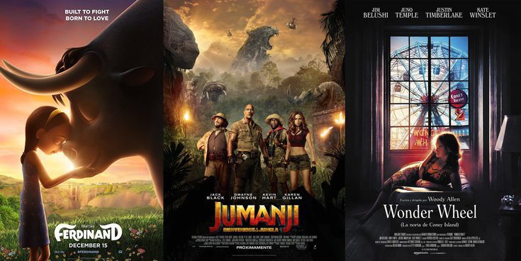'Jumanji', 'Ferdinand' y 'Wonder Wheel': el cine que llega por Navidad