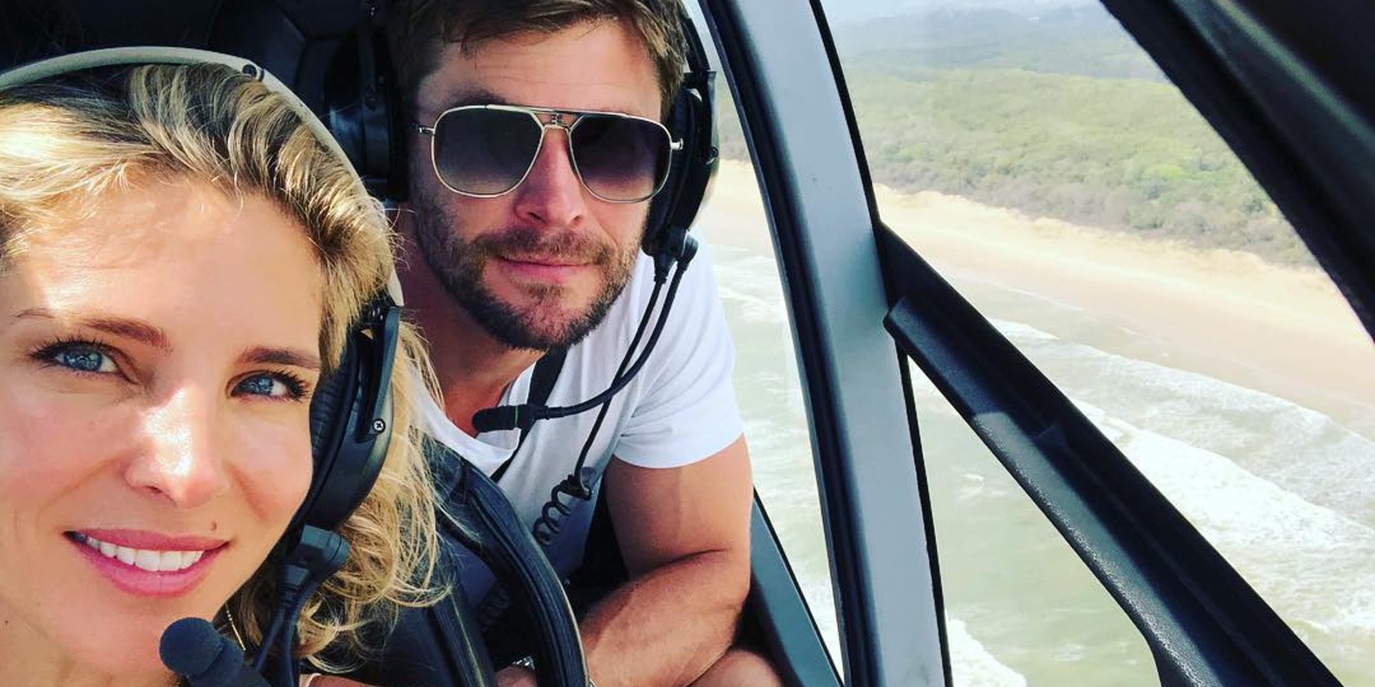 Elsa Pataky y Chris Hemsworth: su viaje más divertido en helicóptero para ir al Open de Australia