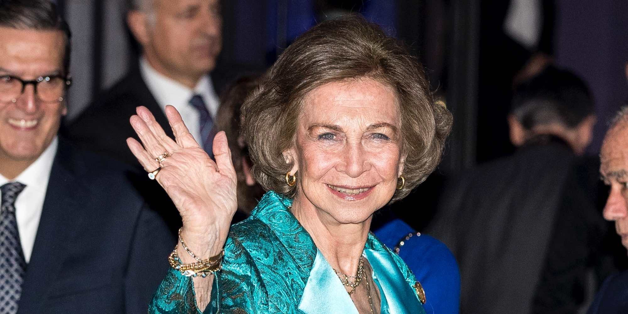 La felicidad de la Reina Sofía por la visita de la Infanta Cristina y sus nietos Miguel e Irene Urdangarin