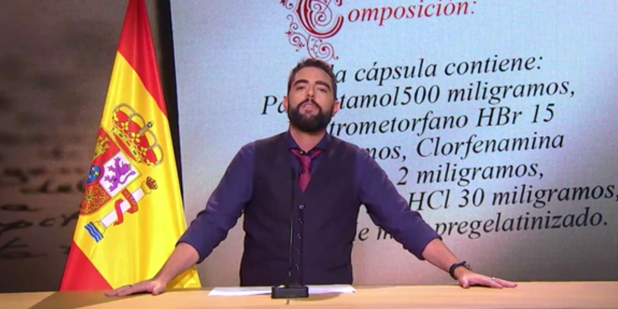 Dani Mateo pide disculpas por sonarse los mocos con la bandera de España en 'El Intermedio'