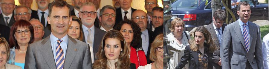 Los Príncipes Felipe y Letizia comienzan su visita a Girona con un almuerzo de trabajo