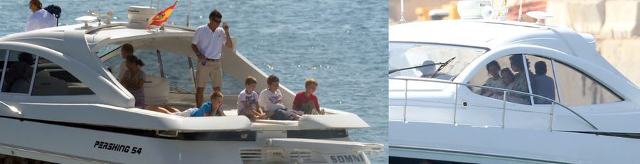 La Reina Sofía y sus nietos Froilán, Victoria, Juan, Pablo, Miguel e Irene inauguran sus vacaciones navegando
