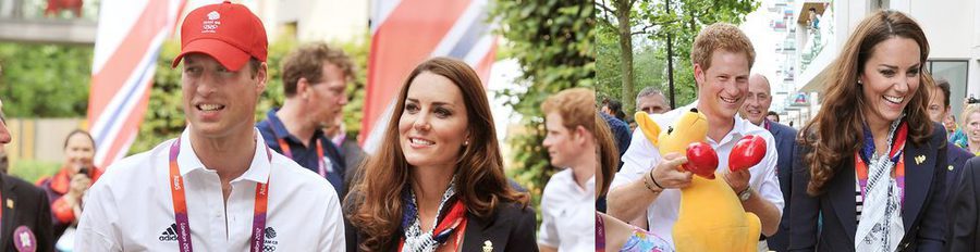 Los Duques de Cambridge y el Príncipe Harry visitan la villa olímpica de Londres 2012