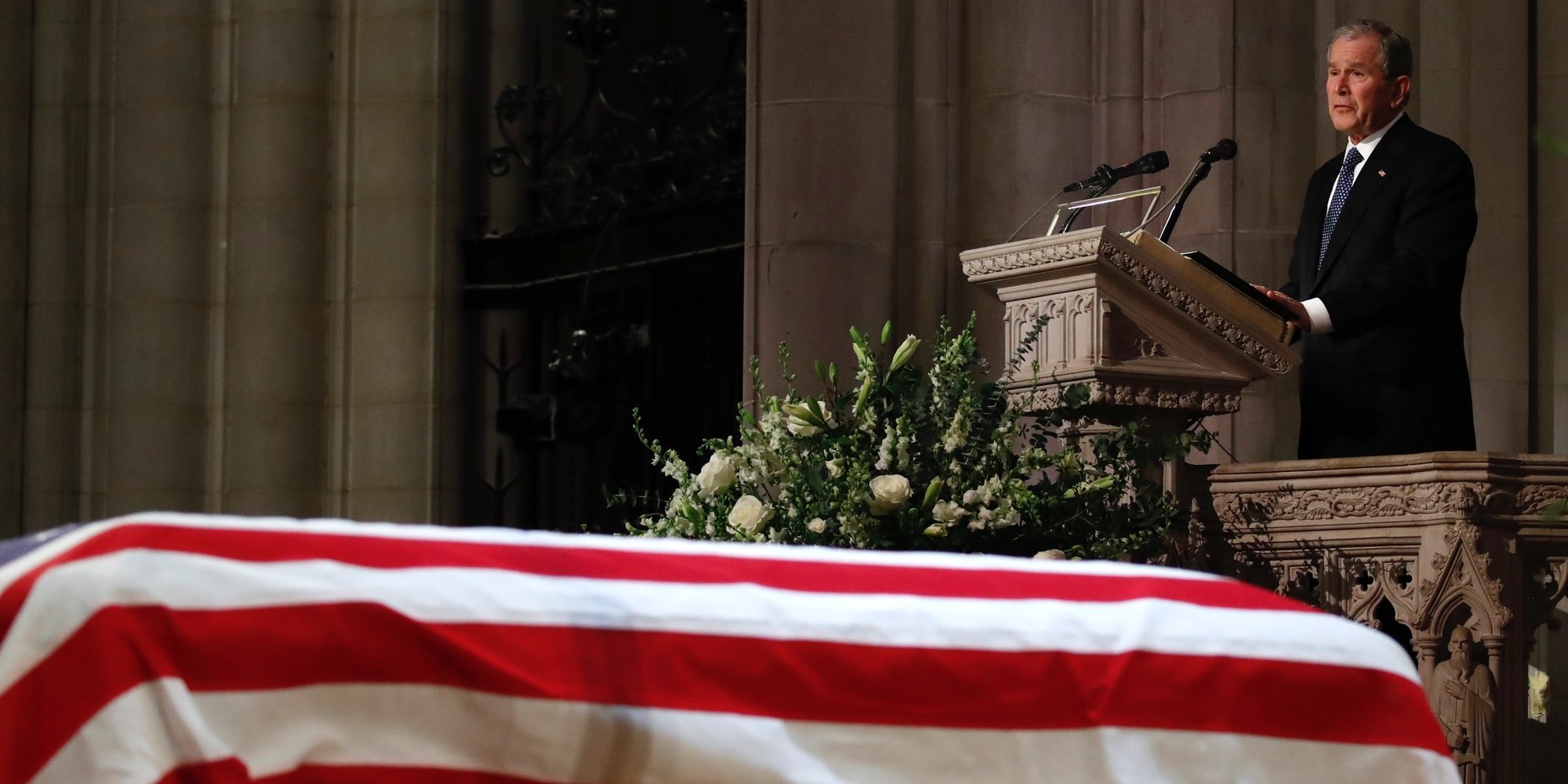 Así ha sido el funeral de George Bush: tensiones, reencuentros y un emotivo discurso de su hijo George W Bush