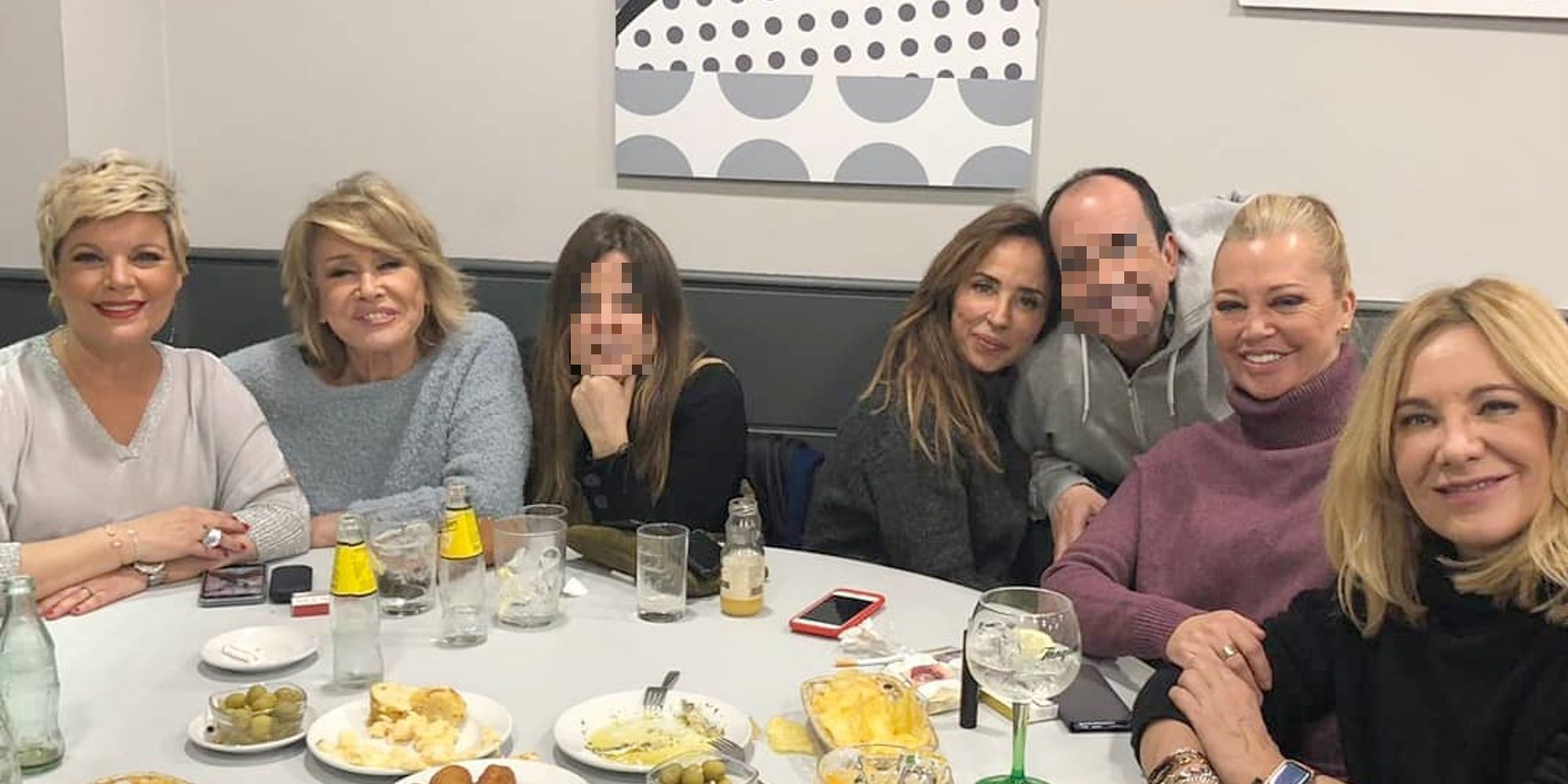 Terelu Campos celebra su vuelta a 'Sálvame' con Belén Esteban, Mila Ximénez y María Patiño