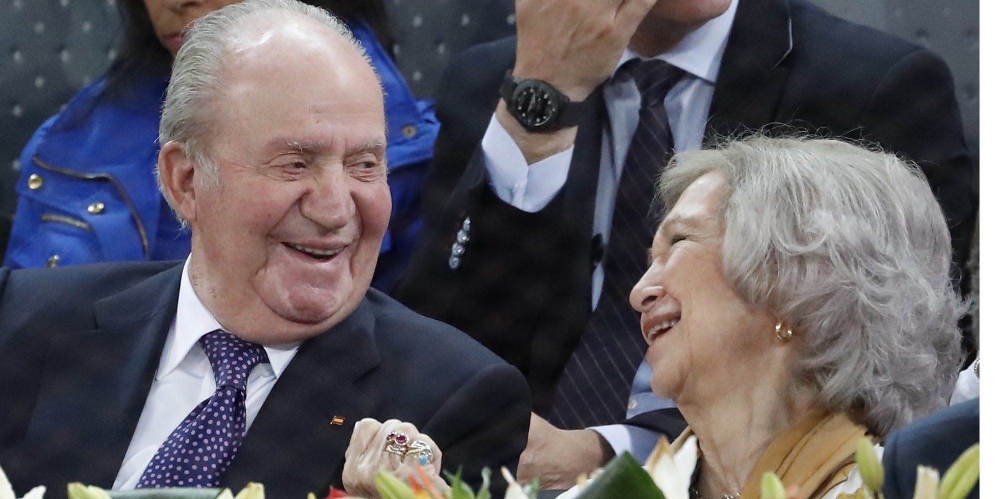 Las risas y la complicidad de los Reyes Juan Carlos y Sofía en el Madrid Open 2019