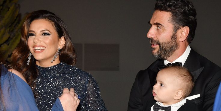 Eva Longoria acude con su hijo y su marido, José Bastón, a la Gala Global Gift de Cannes