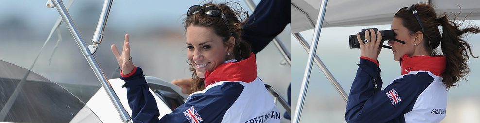 Kate Middleton apoya al equipo de vela de Gran Bretaña sin la compañía del Principe Guillermo en Londres 2012