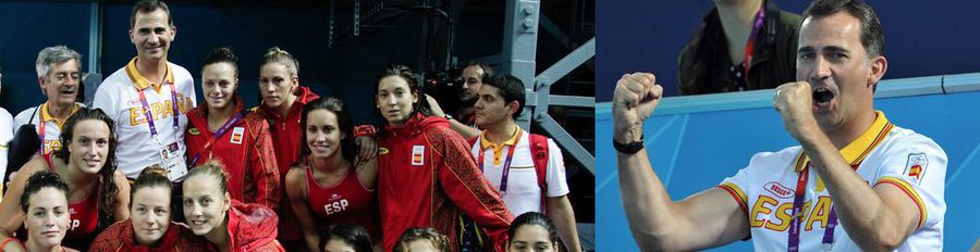 El Príncipe Felipe anima hasta el final y aplaude la plata del waterpolo femenino en Londres 2012