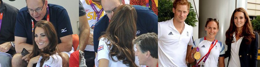 Alberto de Mónaco y Kate Middleton comparten sus conocimientos de natación sincronizada en Londres 2012
