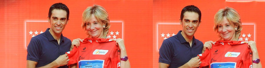 Esperanza Aguirre recibe a Alberto Contador tras su victoria en La Vuelta a España 2012