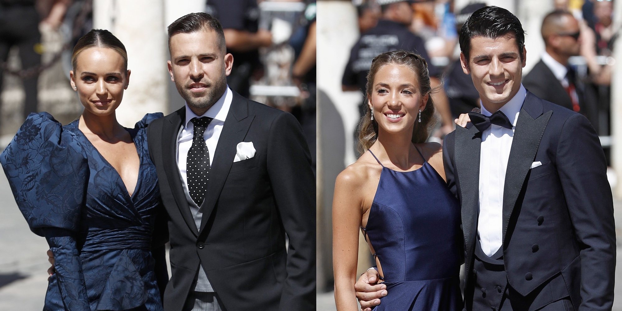 Jordi Alba y Romarey Ventura y Morata y Alice Campello, los más aclamados de la boda de Sergio Ramos y Pilar Rubio
