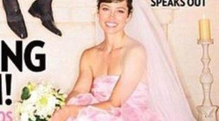 Jessica Biel lució un vestido de novia rosa en su boda con Justin Timberlake