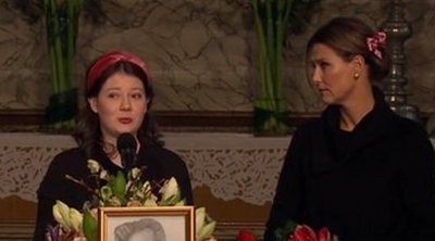 Maud Angelica, hija de Marta Luisa de Noruega, premiada por su discurso en el funeral de su padre, Ari Behn