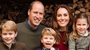 La felicidad del Príncipe Guillermo y Kate Middleton con sus hijos Jorge, Carlota y Luis en su posado navideño