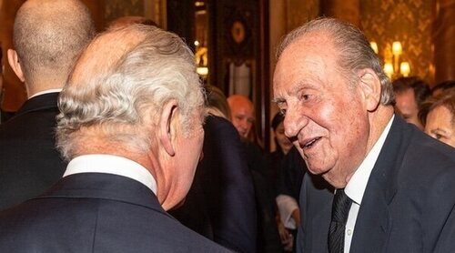 Las fotos inéditas del encuentro del Rey Juan Carlos con el Rey Carlos III en la recepción previa al funeral