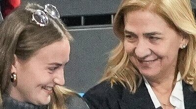 La Infanta Cristina, entre la alegría y la tensión junto a Johanna Zott en un partido de balonmano de Pablo Urdangarin