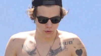 Harry Styles presume de músculos mientras se divierte en la piscina con los One Direction