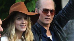 Johnny Depp recibe la visita de Amber Heard en el último día de rodaje de 'Black Mass'