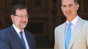 Mariano Rajoy aterriza en Marivent para su primer despacho con el Rey Felipe VI