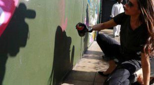 Victoria Beckham pinta un grafiti en su primer viaje como Embajadora de Buena voluntad de la ONU