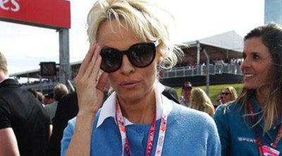 Pamela Anderson y Keanu Reeves, testigos de la victoria de Hamilton en el GP de Estados Unidos 2014