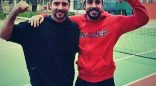 David Bisbal y Fernando Alonso aprovechan su encuentro en México para jugar al tenis