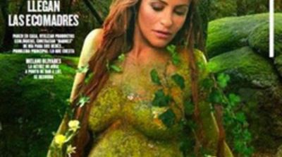 La actriz Melani Olivares se desnuda para mostrar su embarazo en una ecológica sesión de fotos