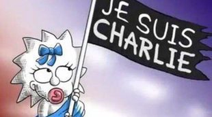 'Los Simpson' apoyan a Charlie Hebdo con Maggie Simpson ondeando el lema Je Suis Charlie