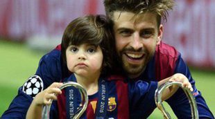 Shakira y sus hijos Milan y Sasha festejan con Gerard Piqué en Berlín la Champions League del Barça