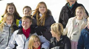 Diversión y deporte: La Familia Real Holandesa, una piña en su posado de invierno en Austria