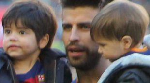 Gerard Piqué aprovecha sus últimos momentos con sus hijos Milan y Sasha antes de la Eurocopa 2016