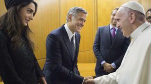 George Clooney, Amal Alamuddin, Salma Hayek y Richard Gere conocen al Papa Francisco