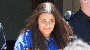 Lea Michele, una 'presa' vestida de azul en el set de rodaje de la segunda temporada de 'Scream Queens'