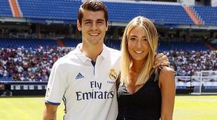 Álvaro Morata presume de novia en su presentación como jugador del Real Madrid