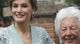 La Reina Letizia, sorprendida por su abuela Menchu Álvarez del Valle en Poreñu