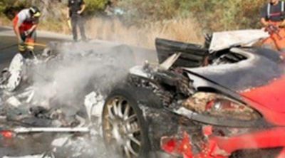 Ever Banega sale ileso de un accidente con su Ferrari, que quedó calcinado tras un incendio