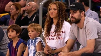 Gerard Piqué y Shakira, una familia feliz con sus hijos Milan y Sasha en el baloncesto