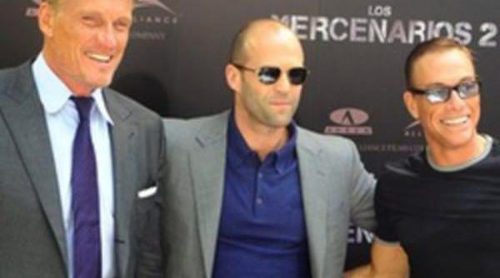 Jason Stathan, Jean Claude Van Damme y Dolph Lundgren presentan 'Los Mercenarios 2' en Madrid