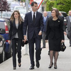La Reina Sofía y los Príncipes de Asturias en la misa de Fernando Moreno