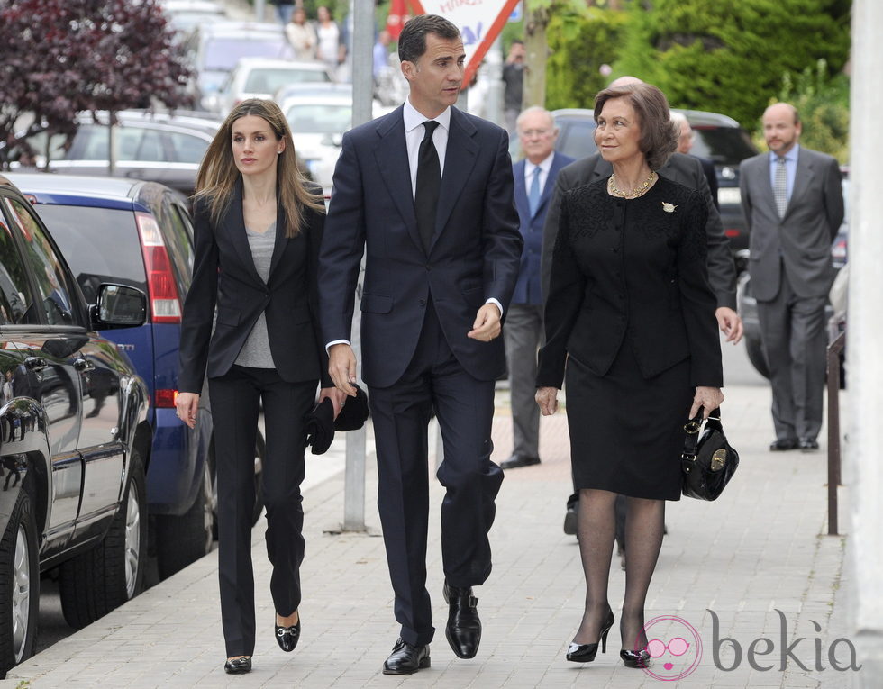 La Reina Sofía y los Príncipes de Asturias en la misa de Fernando Moreno
