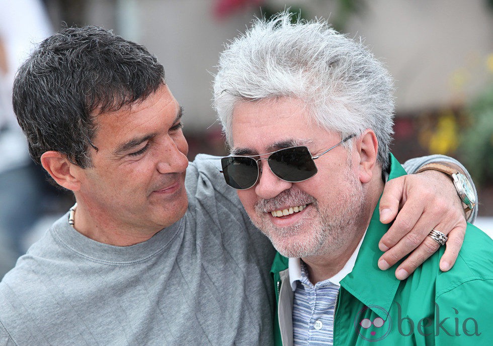 Antonio Banderas y Pedro Almodóvar en Cannes