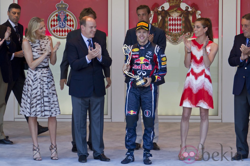 Sebastian Vettel y la Familia Real Monegasca en el Gran Premio de F-1 de Mónaco