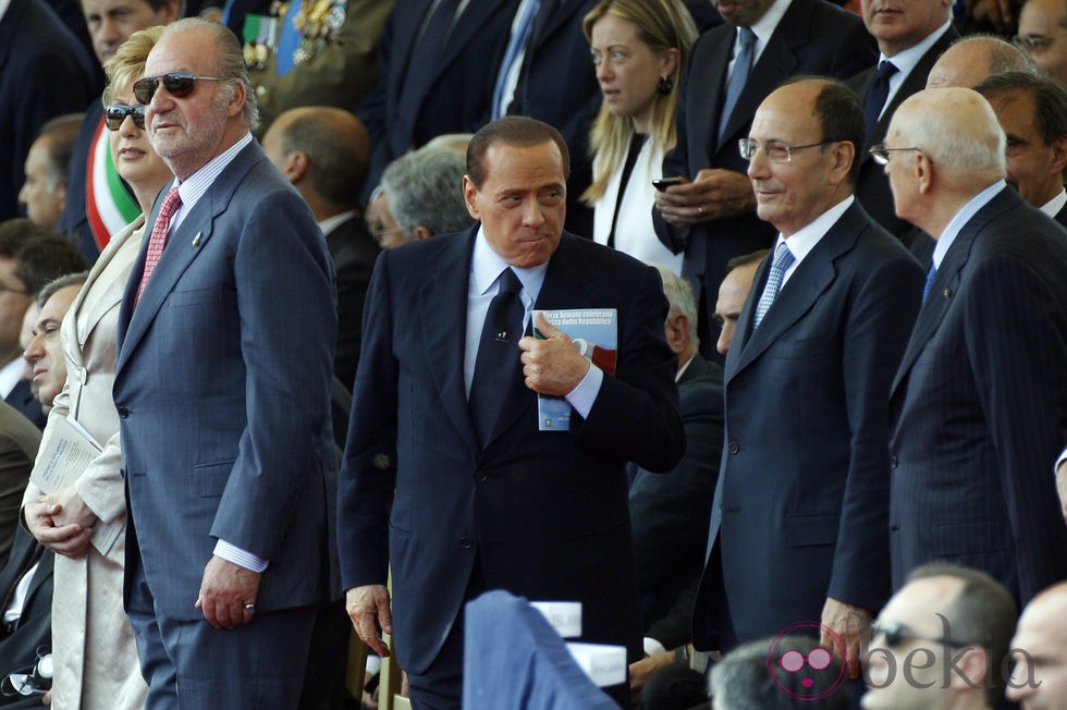 El Rey, Berlusconi y otros mandatarios en Roma