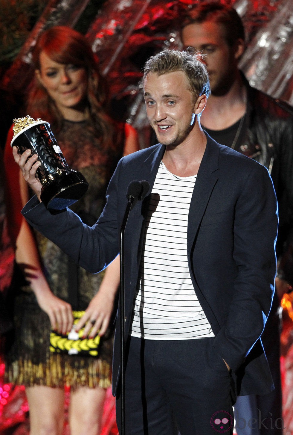 Tom Felton recoge un premio en los MTV Movie Awards 2011